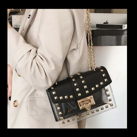 Gold studded delineate fun bag. - Picture 5 of 6
